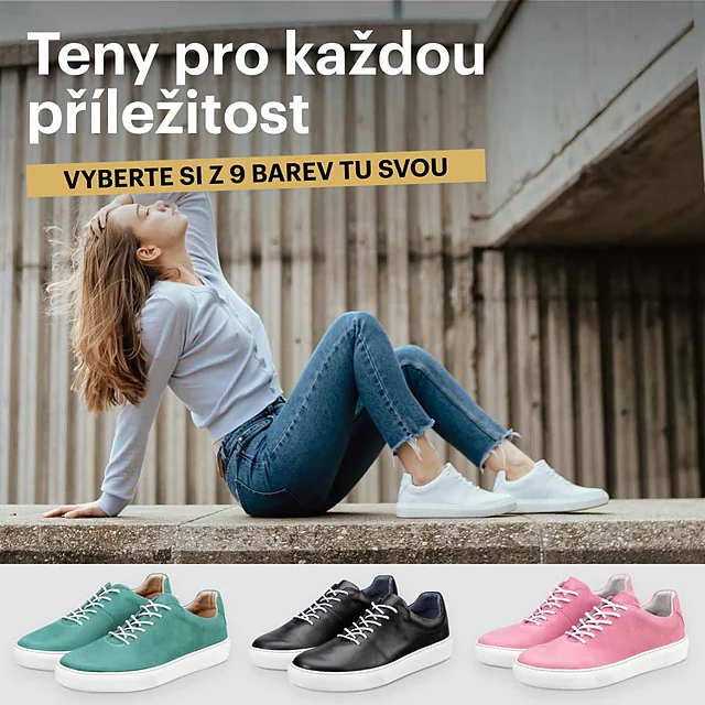 Ukázka editorial vizuálu pro Google Discover — lifestylová fotka s tenisky v přirozeném prostředí